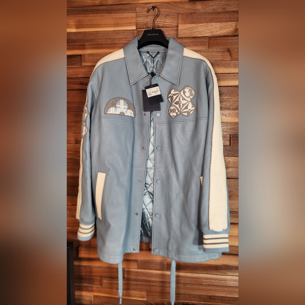 Louis Vuitton Long Coach LeatherJacket Comes with Cloth LV garment bag Size 52